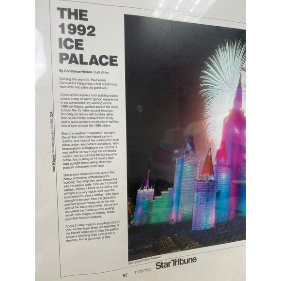 Vintage 1992 Ice Palace Framed Art - Picture 2 of 5